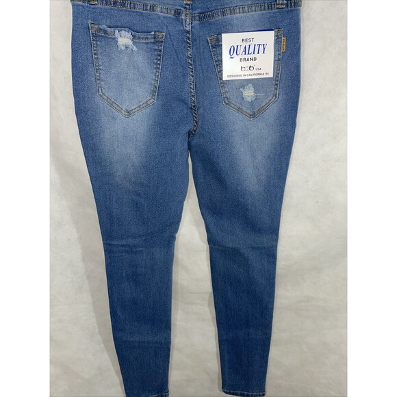 Best Quality Brand Distressed Skinny Jeans 11 M Blue - Picture 6 of 9